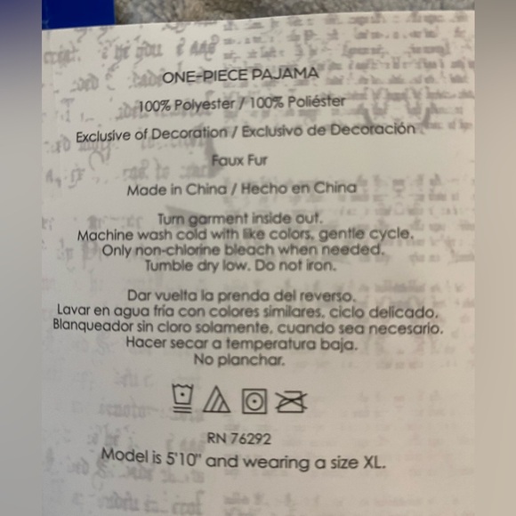 New! Harry Potter Plush Onesie Hooded Pajama Sleepwear- Large - Picture 5 of 7